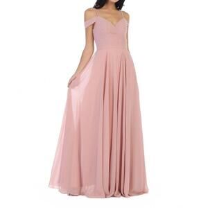 NEW EVA off shoulder maxi dress in dusty rose
